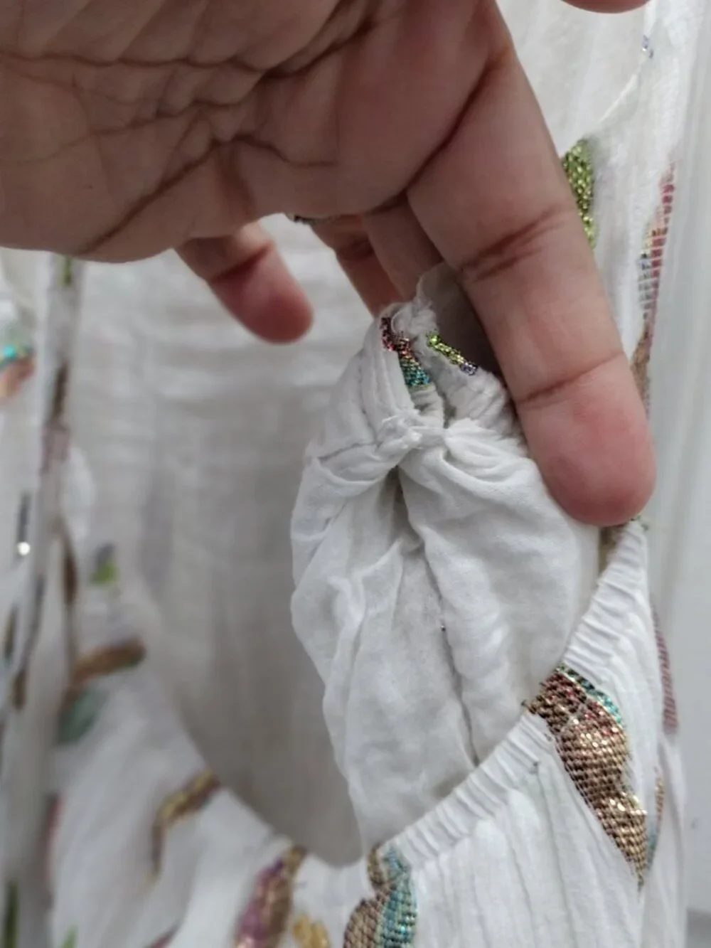 PQ Swim Chantel Dress Metallic Leaf Halter Open Back Crinkle Chiffon M/L - Picture 12 of 14